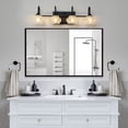 thumbnail image 6 of Jopath 23" Modern 4-Ligh Crystal Bathroom Vanity Light, Black Wall Sconce with Clear Glass Shade, Elegant Wall Mount Lighting for Bathroom, Powder Room, or Vanity Mirror (No Bulbs), 6 of 8