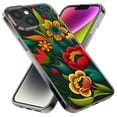 thumbnail image 2 of MUNDAZE Apple iPhone 13 Pro Shockproof Clear Hybrid Protective Phone Case Colorful Red Orange Folk Style Floral Spring Flowers Cover, 2 of 5