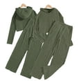 thumbnail image 7 of Esaierr Girls Knit Sweatshirt Pants 2Pcs Outfit Set for Kids Teen Knit Hooded Sweatsuit Top + Long Pants Set Spring Winter Fall Clothes Big Girls Tracksuits Sets for 8-14Years, 7 of 7