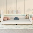 thumbnail image 3 of Churanty Twin Size Carton Daybed for Kids,PU Leather Daybed Frame with Ears Shaped Headboard and Rivet Decoration for Girls Boys,, 3 of 10