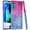 Pink, variant on Case for LG Velvet, Nakedcellphone [Pink Waterfall] Flexible TPU Slim Cover [with Snow-Globe Glitter Bling, Iridescent Hearts and Rhinestone Crystals] for LG Velvet Phone LM-G900M