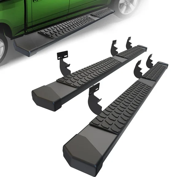 6" Running Boards for 2009-2018 Dodge Ram 1500 2019-2024 Ram 2500 3500 Classic Quad Cab Extended Cab Side Steps,Black Textured Aluminum Nerf Bars