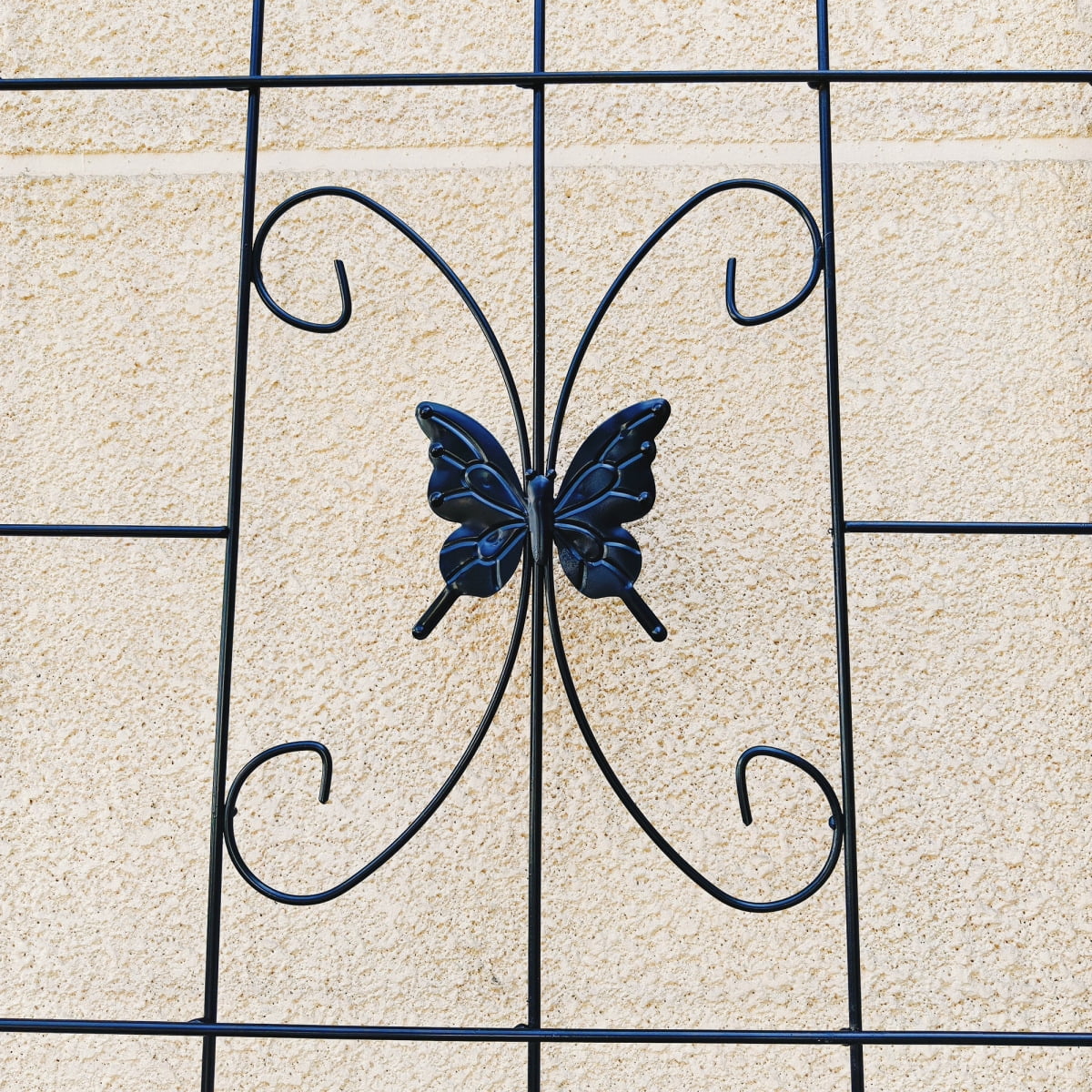 4 Pack 86.7" Tall Metal Garden Trellis for Climbing Plants, Rustproof Powder Coated Outdoor Plant Support with Decorative Leaf and Bird Design, Black, Flower Trellis for Roses, Ivy, Cucumbers