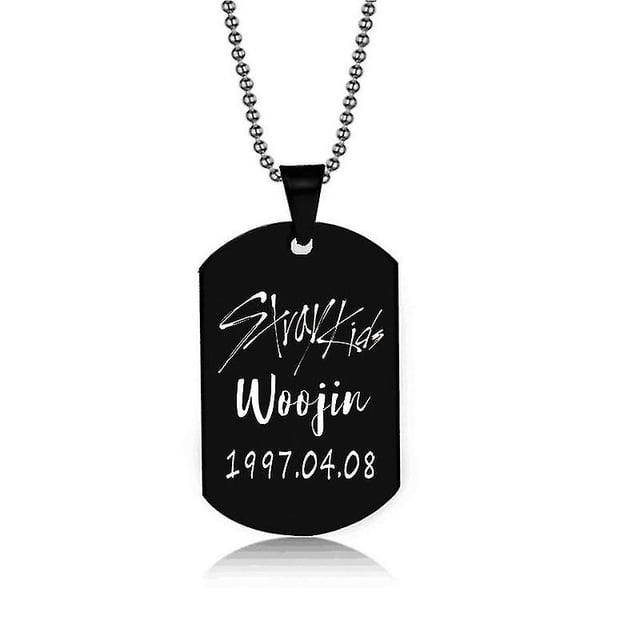 Collar con colgante negro de Stray Kids de Kpop coreano para hombres y mujeres