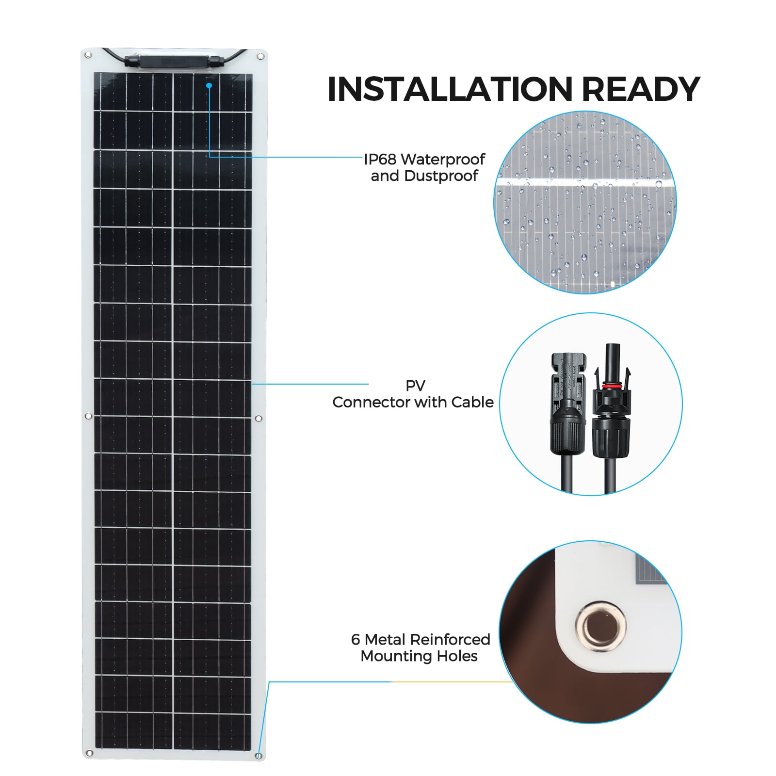 500W Solar Panels 500W 12V Solar Panels for Home High Efficiency Solar Monocrystalline Photovoltaic Module Charging for RV Boat Roof Farm 12V Battery