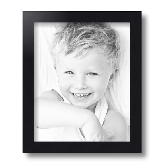 ArtToFrames 8.5x11" Satin Black Picture Frame, Black Wood Poster Frame, with Regular Glass and Foam Backing 3/16 inch (FBPL-4654)
