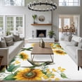 thumbnail image 3 of 6'x9' Area Rugs, Sunflower Indoor Outdoor Area Rug for Living Room Bedroom, Yellow Summer Flower Hummingbird Retro Washable Bathroom Rugs Kitchen Floor Carpet Mats Home Decor Aesthetic, 3 of 8