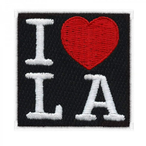 I Heart LA Box Logo Los Angeles Iron On Patch