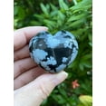 thumbnail image 3 of Snowflake Obsidian Gemstone Hearts, Polished Snowflake Obsidian Puffy Hearts, Snowflake Obsidian Palm Stone, Snowflake Obsidian Heart (10 Hearts）, 3 of 9