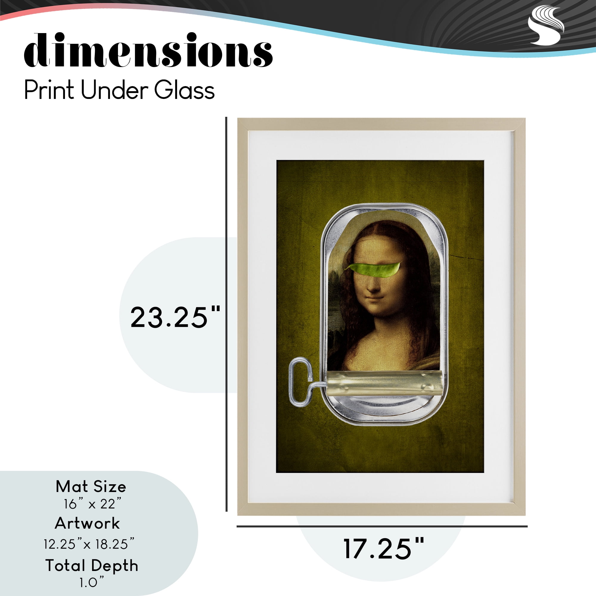 Canned Mona Lisa Birch Framed Print Under Glass, design by Elo Marc