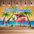 thumbnail image 3 of Beach Party Banner Flamingo Tropical Design Colorful Background for Summer Party Outdoor Beach Event Tropical Decor, 3 of 9