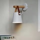 thumbnail image 3 of Aplique de pared Homyl, moderno, de madera y cuero, decorativo, con LED y base E27. Blanco, 3 of 7