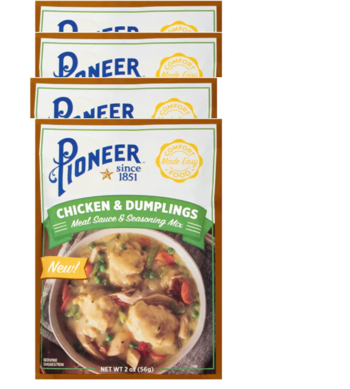 4 Pack Pioneer Chicken & Dumplings Meat Sauce & Seasoning Mix