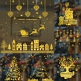 thumbnail image 1 of D-GROEE Christmas Window Clings Stickers Golden Glittler Snowflake Decorations for Winter Xmas Party Supplies with Christmas Tree Snowman Santa Reindeer Snowflake and More Designs, 1 of 8