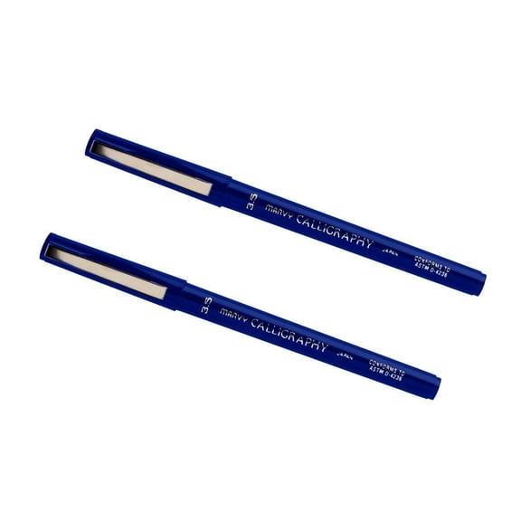 Marvy Uchida Calligraphy Pens, 3.5 mm, Blue, 2/Pack