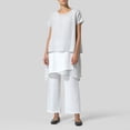 thumbnail image 1 of Camisa de manga corta de lino y algodón de corte holgado para mujer Top Sling Top Pants Daily Outfit FLhrweasw Nuevo, 1 of 8
