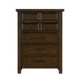 thumbnail image 2 of Saul 55 Inch Tall Dresser Chest, Dark Brown, 6 Drawers, Dark Bronze Handles, 2 of 5