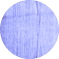 thumbnail image 1 of Ahgly Company Machine Washable Indoor Round Abstract Blue Contemporary Area Rugs, 3' Round, 1 of 4
