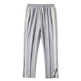 thumbnail image 2 of CLOISE Casual Pants for Men with Pockets Drawstring Mid Waist Straight Leg Long Pants Elastic Waist Color Block Baggy Travel Vacation Outfits Gray 2XL, 2 of 6