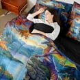 thumbnail image 4 of Erosebridal Magic Dragon Bedding Sets Twin Size,Maple Leaves Mountain Lake Comforter Sets with Sheets,Magical Animal Bed in a Bag Twin Size,Microfiber Bedroom Decor Reversible,7-Piece, 4 of 6