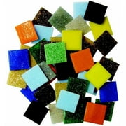 Diamond Tech Glass Venetian Square Mosaic Tile, Multiple Sizes, Assorted Colors, 3 Pound Bag