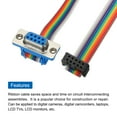 thumbnail image 4 of 2 Pcs IDC Rainbow Wire Flat Ribbon Cable FC-Female to DB9 Female 11.8 Inch Length 2.54mm Pitch, 4 of 4