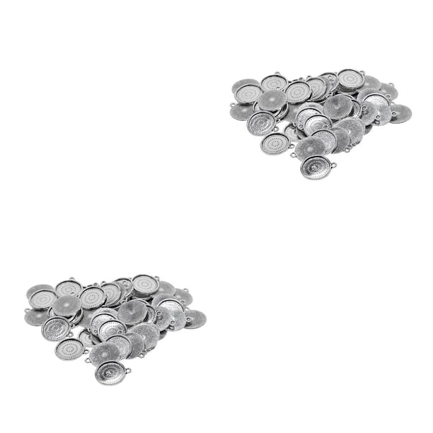 Qarigey 64 Pieces 12 - 25mm Antique Trays Base Bronze Setting Pendant Cabochon Blank 2piezas 50 piezas de plata tibetana de 18 mm.