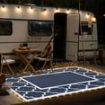 thumbnail image 4 of DEORAB 6'X9' Led Outdoor Rug In Night Reversible Plastic Waterproof Outside Rugs,Blue & White, 4 of 5