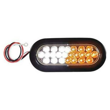 

6.5 in. Oval Recessed LED Strobe Light with Quad Flash Amber & Clear