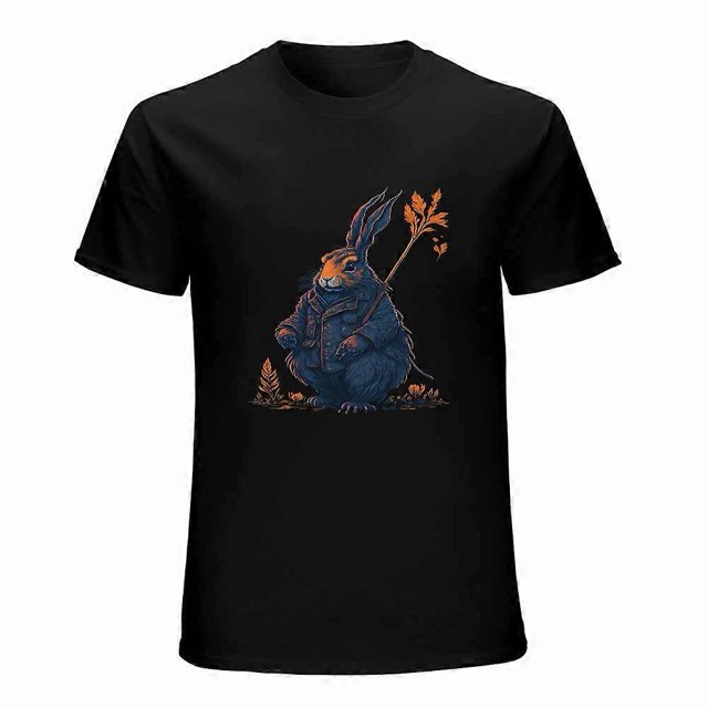 Orange Rabbit T-shirt Illustration Art T-shirt Art Trendy shirt Cute rabbit shirt