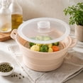 thumbnail image 4 of Collapsible Silicone Steamer Pot for Microwave, Foldable Vegetable Steamer with Perforated Tray, Space-Saving Kitchen Cookware with Cool-Touch Handles, 4 of 7