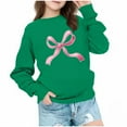 thumbnail image 4 of dazeni Cute Bowknot Sweatshirs for Teen Girls Oversized Crewneck Sweatshirts Casual Long Sleeve Pullover Blouse, 4 of 7
