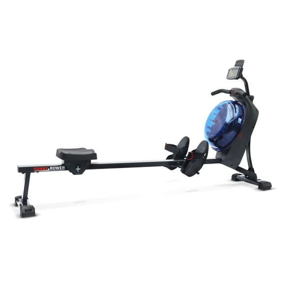 Sunny Health & Fitness Elite Water Rowing Machine with High Resistance Vertical Tank, Exclusive Bluetooth SunnyFit App