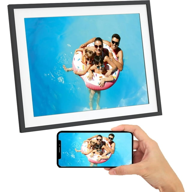 AGFA PHOTO - 17" High-resolution Digital Photo Frame with Touchscreen, Wi-Fi, 32 GB Memory, Instant Photo and Video Sharing - Realiview Model - Black