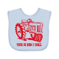 Inktastic This is How I Roll Tractor Red Boys or Girls Baby Bib