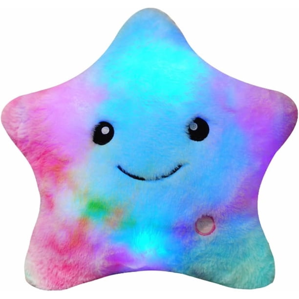 Estrellas Peluche con luz,Juguetes sensoriales para niños con Autismo, Almohada de Felpa con Estrellas centelleantes de 14 Pulgadas,Ayuda para Dormir para niños (Multicolor)