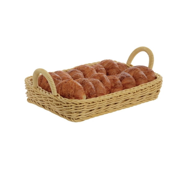 HUBERT Wicker Storage Basket, Brown Plastic Rectangular - 14 5/8 L x 10 1/2 W x 2 1/2 D