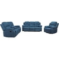 thumbnail image 2 of Lifestyle Furniture Nikki 3-Pieces Microfiber Recliner Sofa Set in Blue, 2 of 5