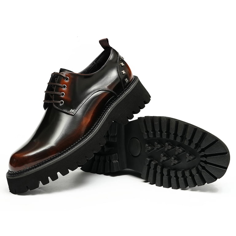 brown shoes formal dress Parker Genuine Leather Slip-On Dress Shoes by Giovanni – DAPPERFAM main image 1