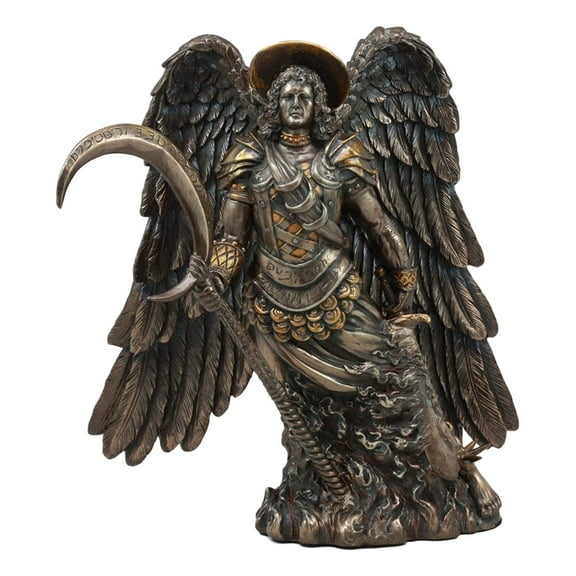 Ebros Catholic Church Archangel Saint Gabriel With Crescent Moon Statue 10" Tall Angel Messenger Of God Figurine