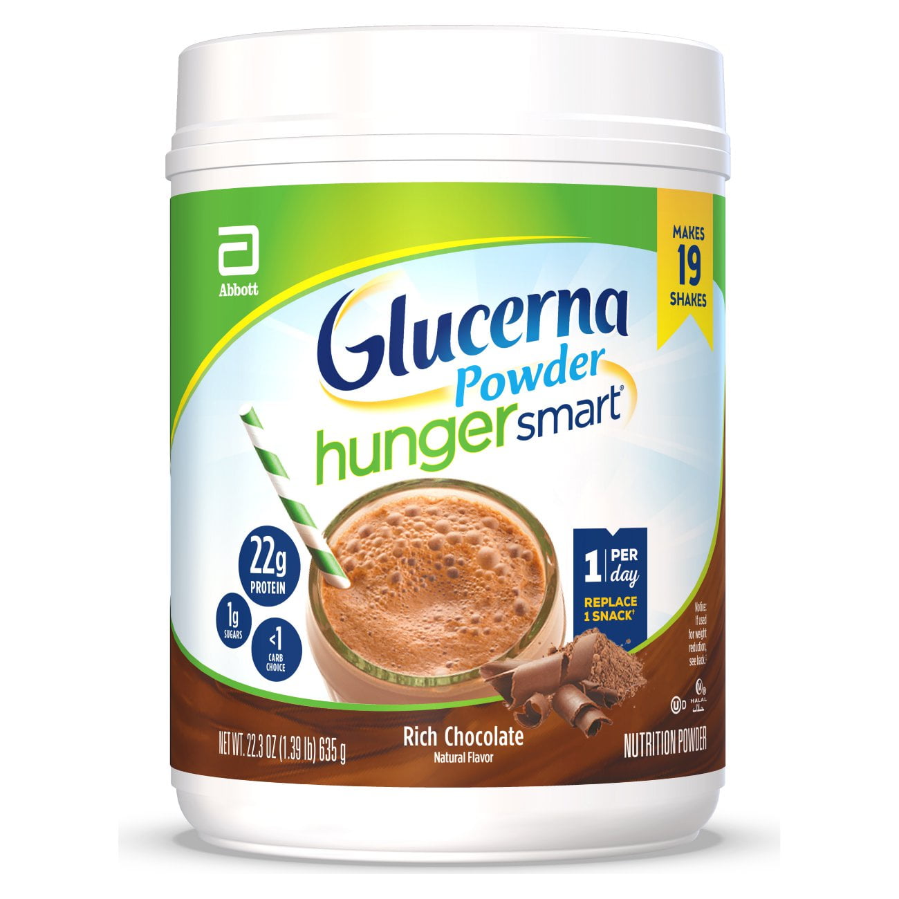 Glucerna Hunger Smart Powder, with 22g of Protein and 1g Sugar, Gluten