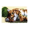 thumbnail image 1 of Cat Latch DIY Making Carpet Making cat Animal Pattern Creative Handmade 60x40cm Unfinished Crocheting Yarn s Beginners B, 1 of 7