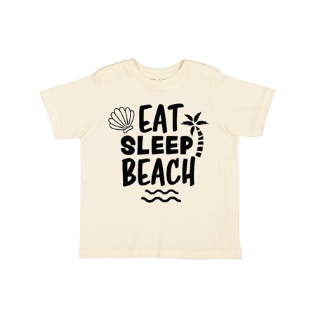 

Inktastic Eat Sleep Beach with Seashell and Palm Tree Gift Toddler Boy or Toddler Girl T-Shirt