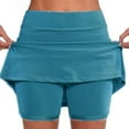 thumbnail image 2 of Dellytop Women's Solid Color Double Layer Skort With Pockets Skirt Shorts, 2 of 5