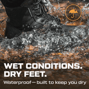 Maelstrom Military Tactical Work Waterproof Boots with Side Zipper, Black, Size 11.5W