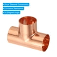 thumbnail image 4 of Accesorio de cobre en forma de T de 1-1/2 pulgadas ID de Uxcell, 1 paquete de accesorio de tubería de presión de unión de soldadura de 3 vías con conexión de soldadura para HVAC, 4 of 6