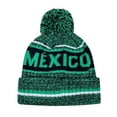 thumbnail image 2 of Icon Sports Mexico Adult Unisex Pom Pom Winter Soccer Beanie 2– [Custom Initials/Number], 2 of 2