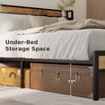 thumbnail image 2 of Lofka Queen Bed Frame with Storage Headboard, 11" Under Bed Storage Space, 1000lb Heavy Duty Metal Frame, Noise-Free Design, Easy Assembly, Fits 8-12" Mattress, Black, 2 of 9