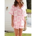 thumbnail image 4 of Yunliwuli Women Summer Shorts Outfits Sun/Shell Print Short Sleeve Shirts Tops Elastic Waist Shorts 2 Pieces Clothes Set, 4 of 9