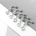 thumbnail image 4 of Stainless Steel Bellybutton Piercing Umbilical Nail Inlaid with Diamond Geometric Star Belly Ring  Simple Piercing Jewelry ZR, 4 of 7